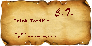 Czink Tamás névjegykártya